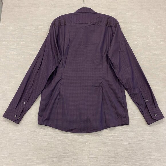 ETON Shirt Mens XL 17 43 Slim Fit Dark Purple Button Front Long Sleeve - Picture 8 of 15